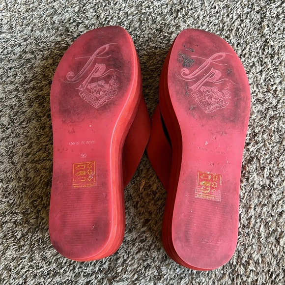 Free People‎ Women’s Size 38 (7) Haven Thong Platform Sandal Flame - Picture 2 of 8